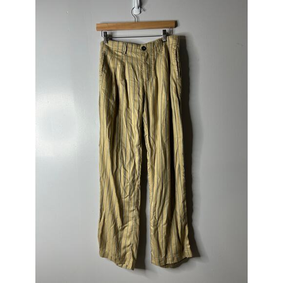 Free People Heat Wave Chino Pants Women’s 6 Classic Stripes Slouchy Button Fly - Picture 5 of 10